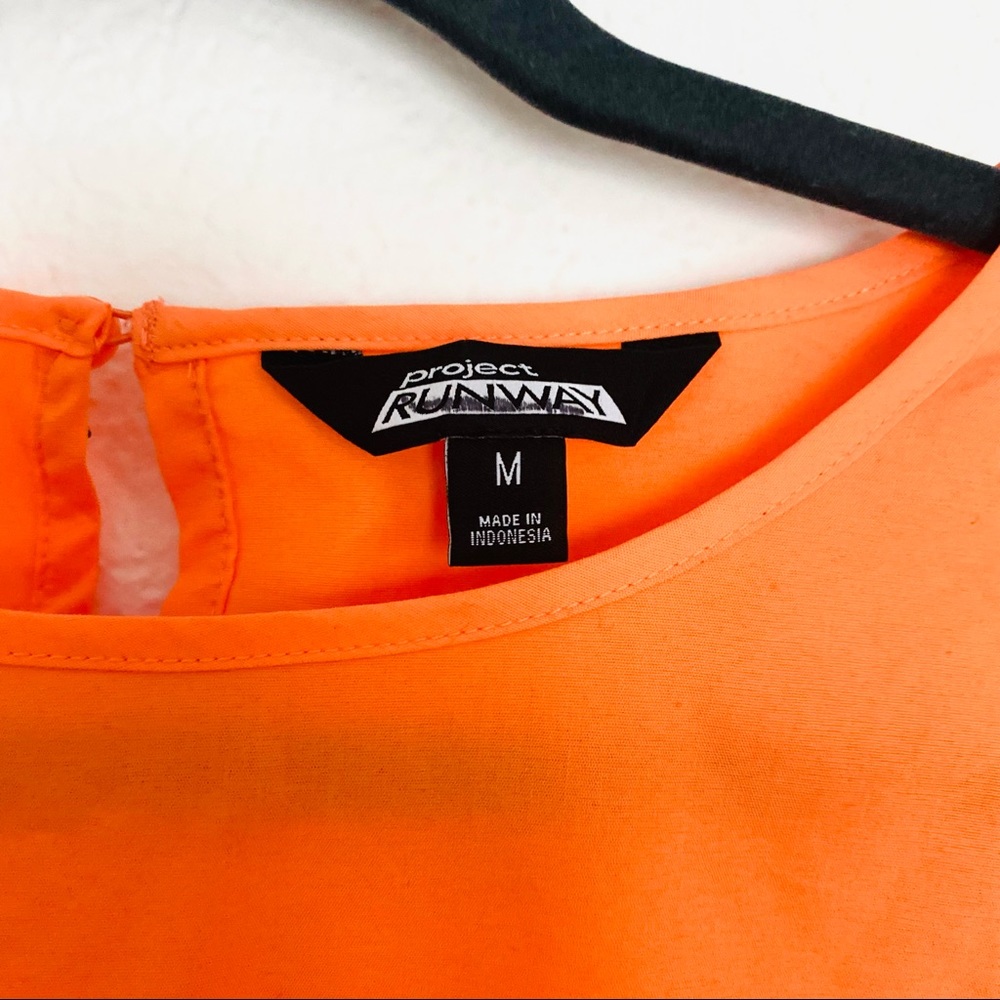 PROJECT RUNWAY Ruffle Sleeve Blouse Orange Size Medium - Picture 11 of 14